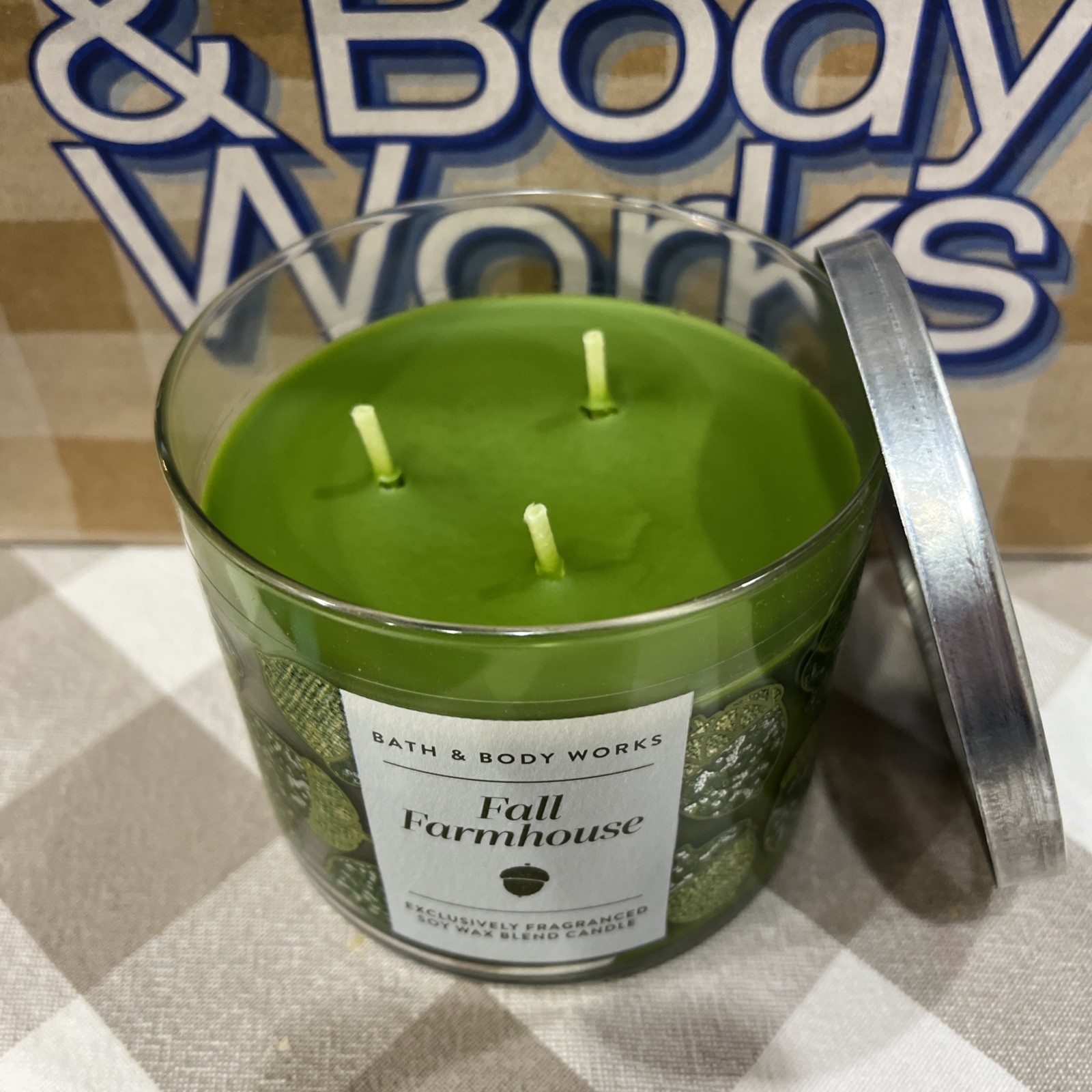 Bath & Body Works FALL FARMHOUSE 🍂🎃 Scented 3 Wick CANDLE 25-45 Hrs DELICIOUS!