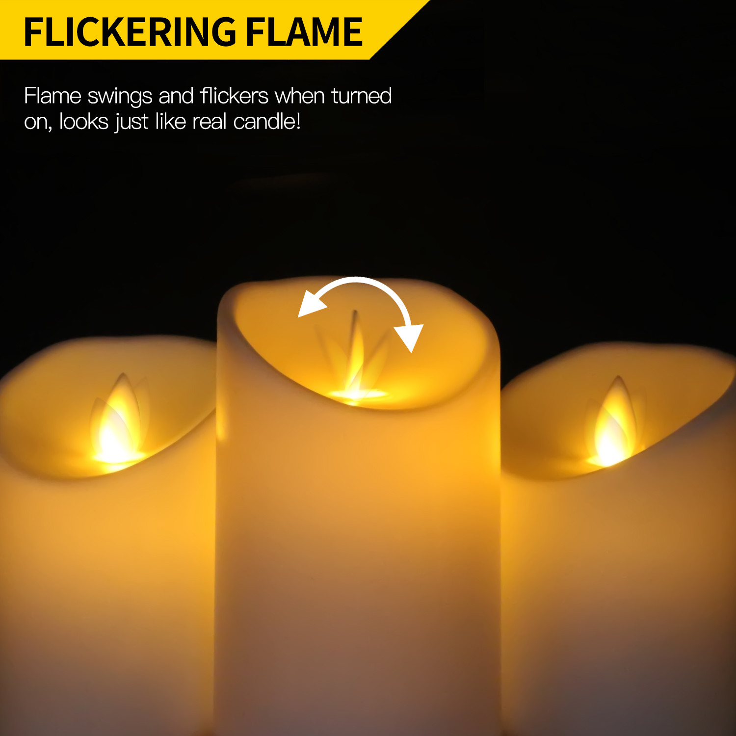 Flameless LED Candle – Lifelike Swinging Flame Realistic Flickering LED Candles