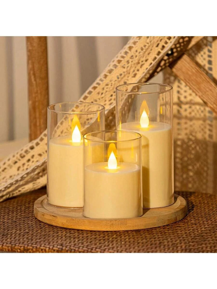 6Pcs Flameless Candles Battery Operated Remote Timer Christmas