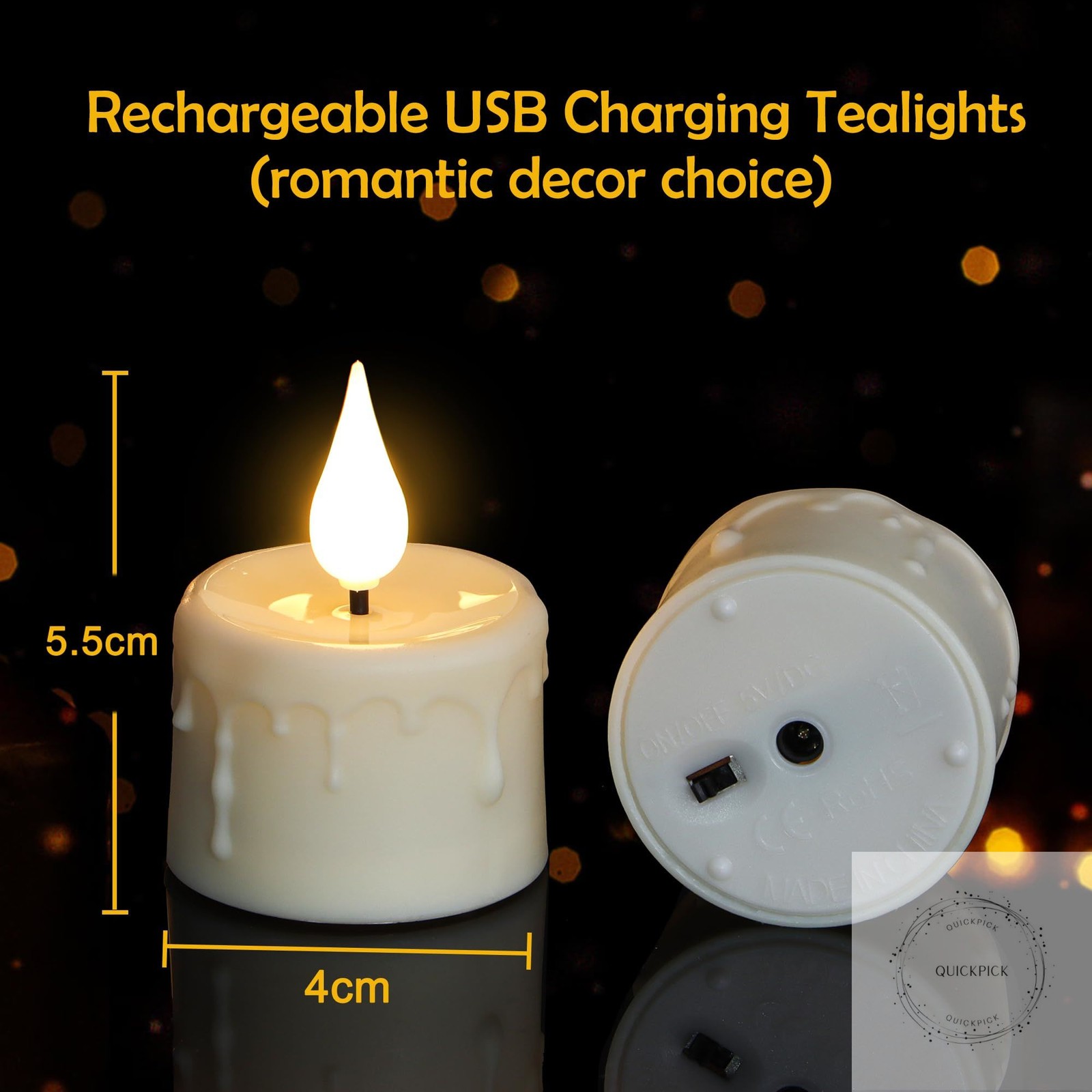 Rechargeable Tea Lights with Remote and Timer, 6pcs Flameless Candles LED Flicke