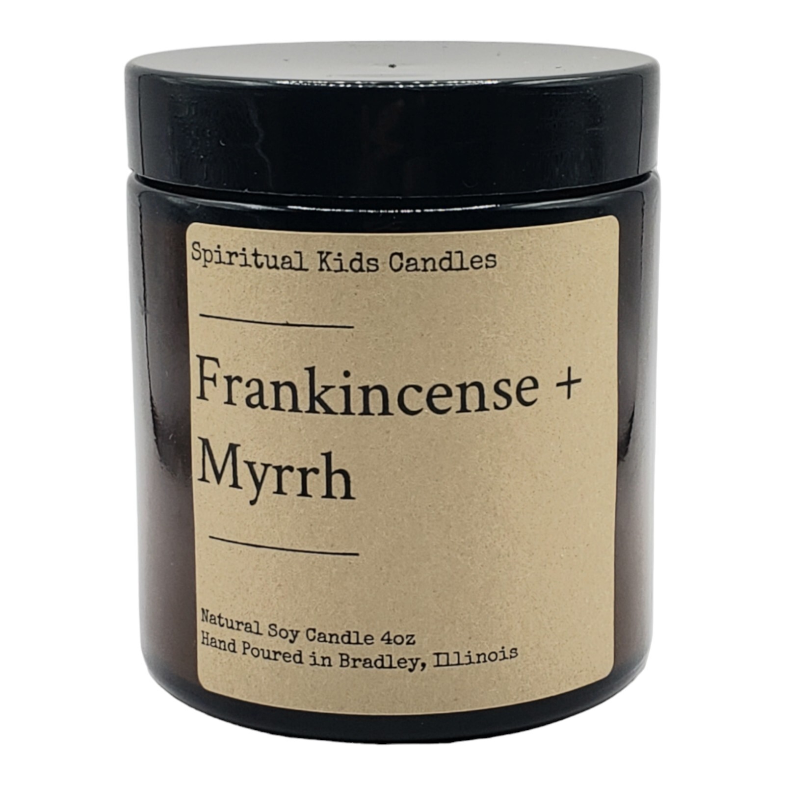 Frankincense & Myrrh Soy Candle 4oz Glass Jar 20-25 Hour Essential Fragrant Oil