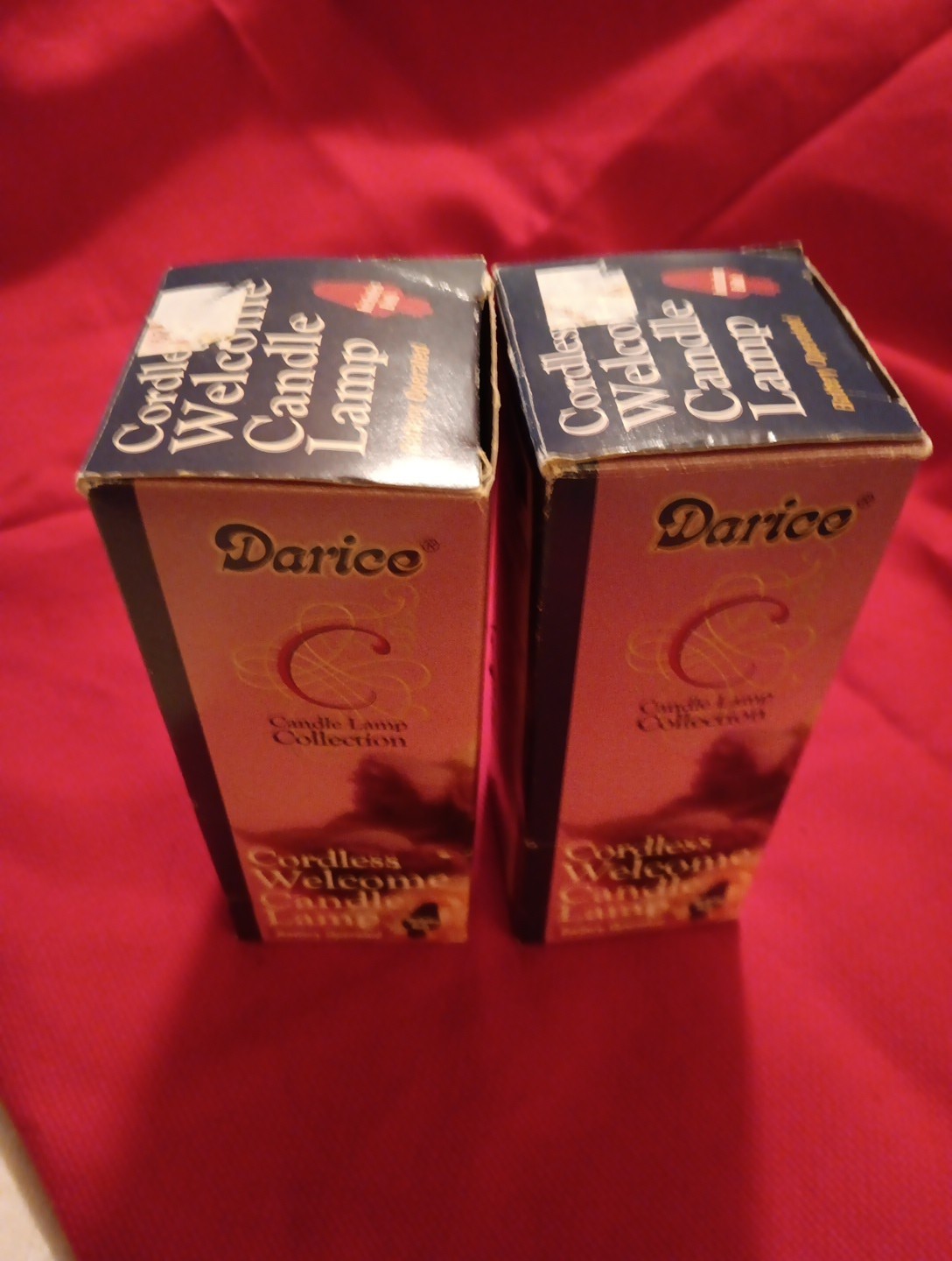 Vintage 2 Darice Cordless Welcome Candles Lamps Batteries Not Included