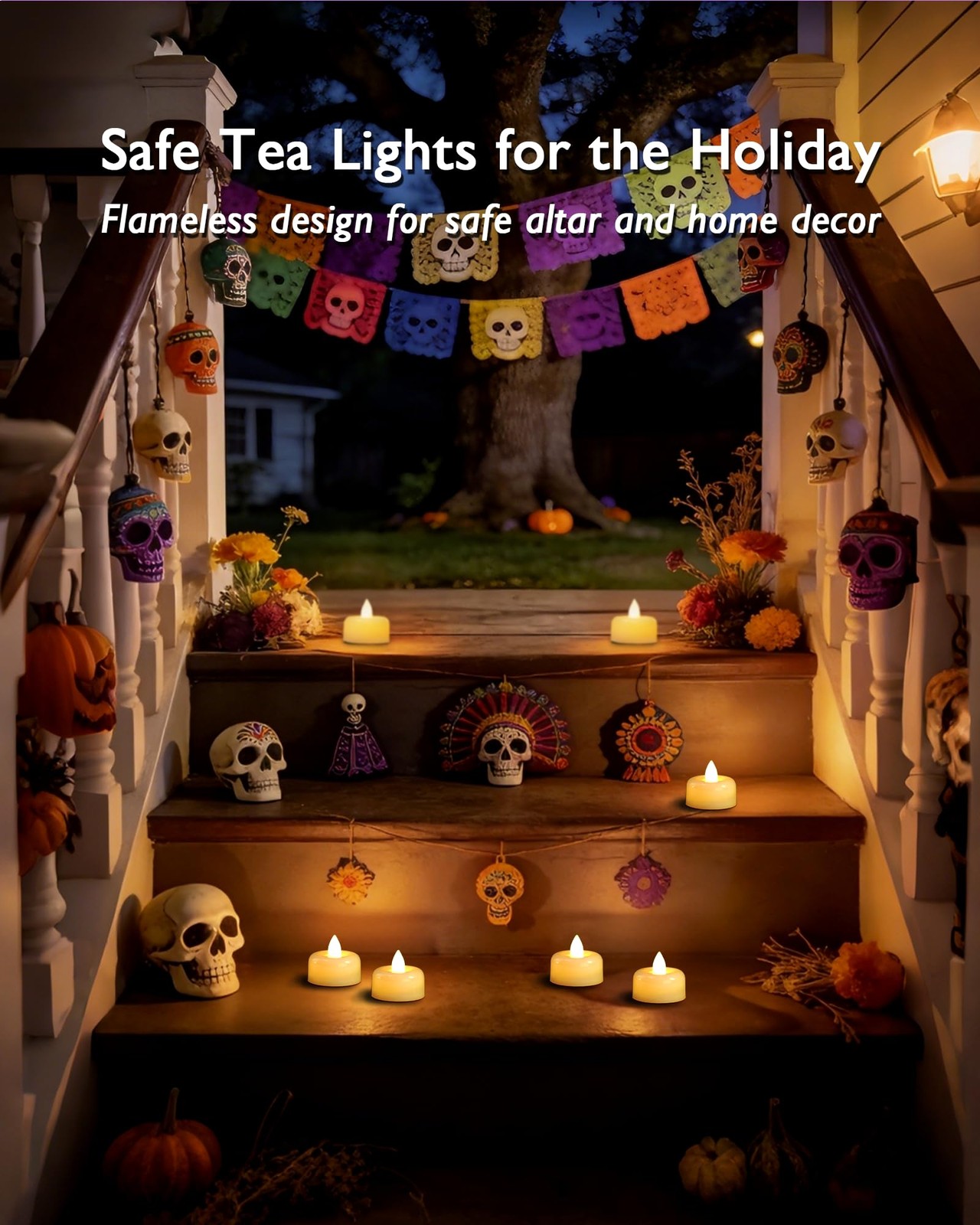 24 Pack Flameless Tea Lights Candles Battery Operated, Warm White