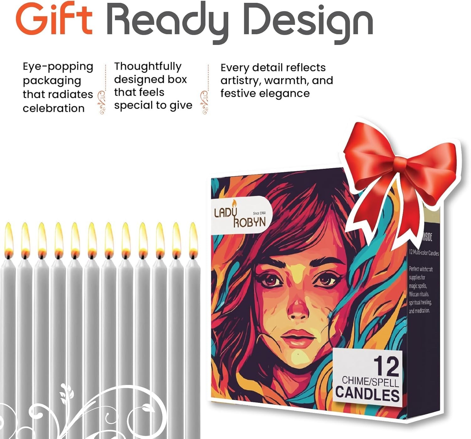 Box of 12 High-Quality 4-Inch Grey Taper Candles for Spell Work & Meditations