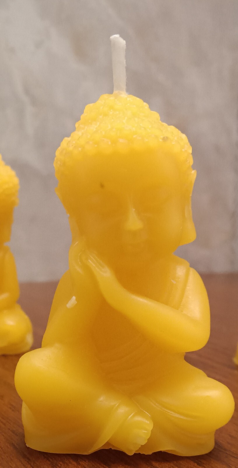 Buddha Candle Set – 3 PCS, Handmade in USA, 100% Beeswax, Organic & Meditation.