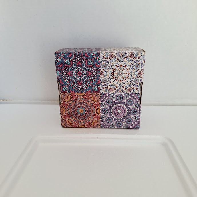 4-Pack Scented Soy Wax Candles in Decorative Mandala Tins Gift Set 4.4oz Each
