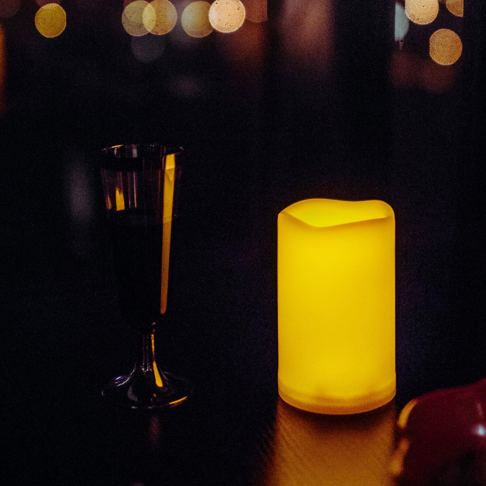 1 PCS Outdoor Battery LED Flameless Pillar Candle w/ Built-in Timer 3”x 5”