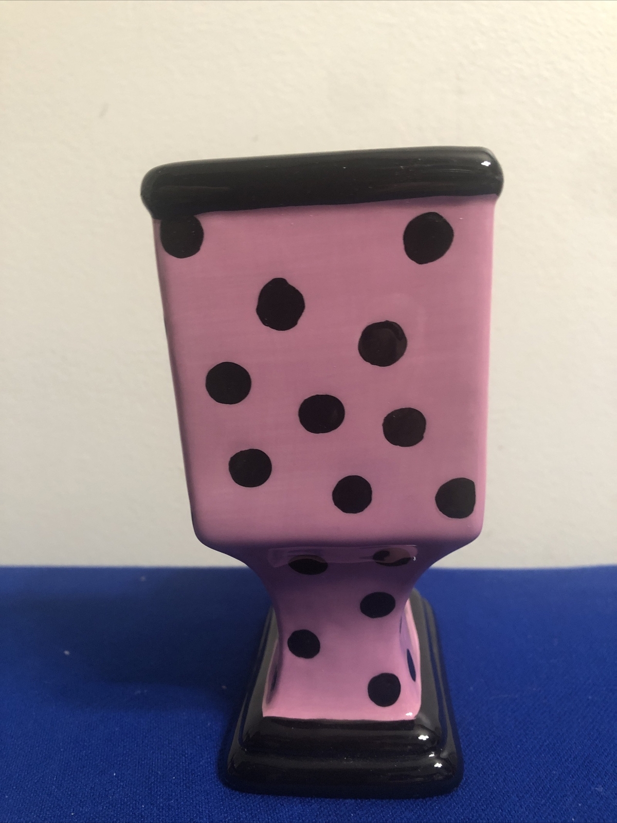 Ceramic Bathtub, Toilet & Sink Candle Set – Pink Polka Dot Design
