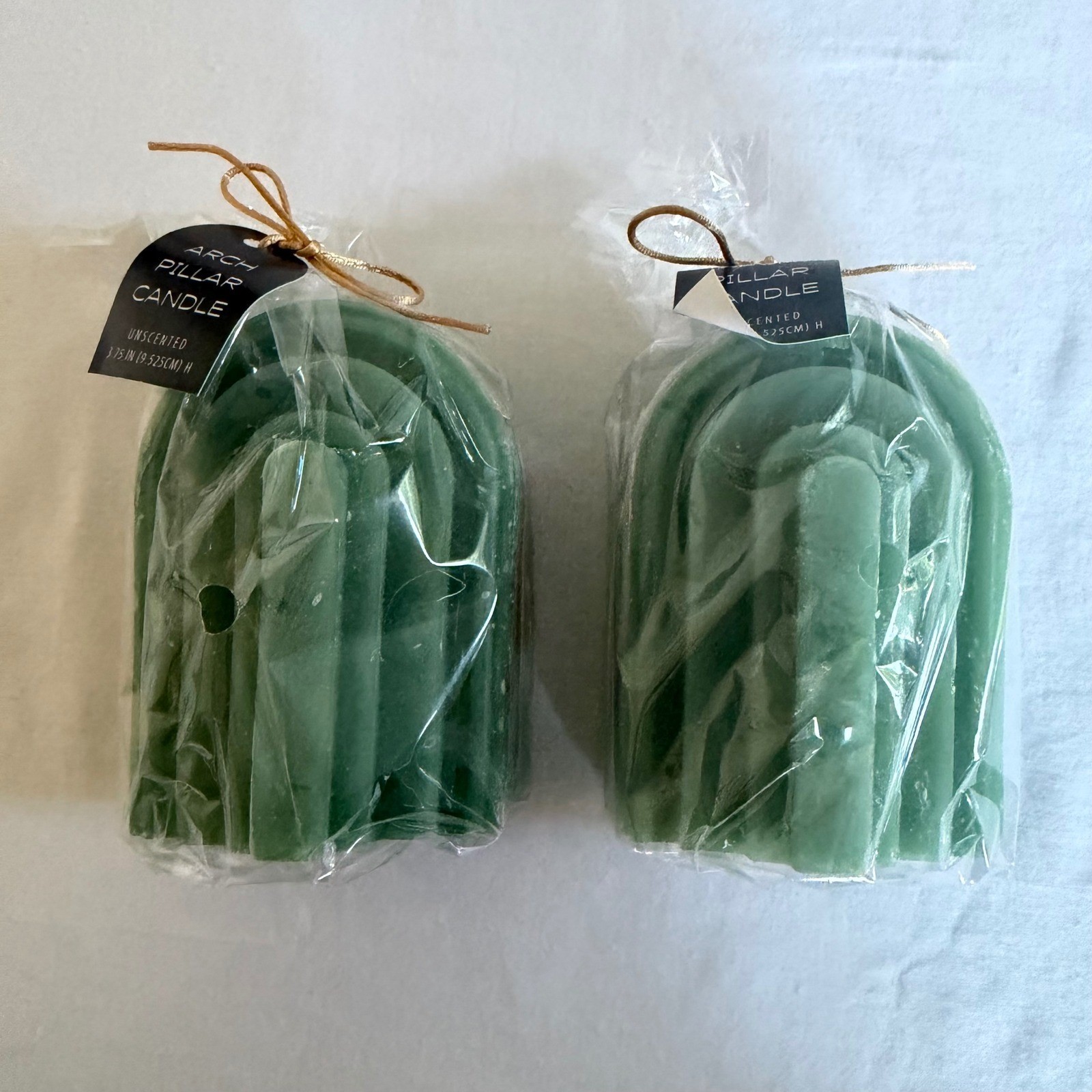 Threshold Lot Arch Pillar Candle Set of 2 and Set of 4 Napkin Rings Modern Decor