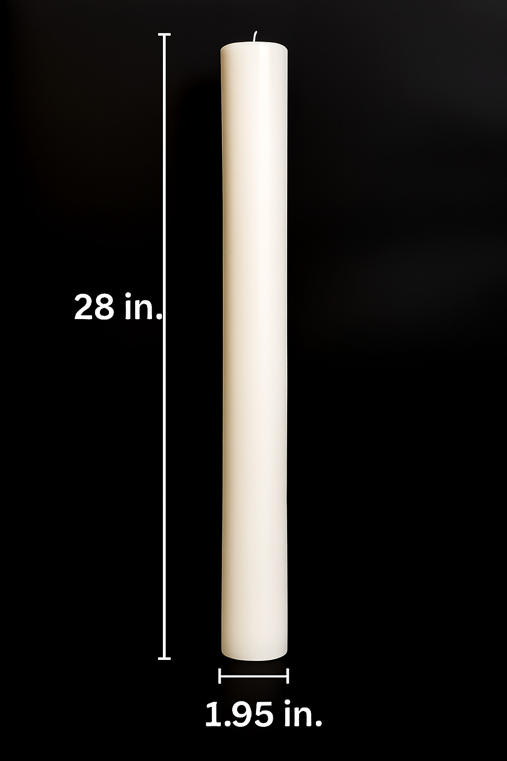 White Candle 28 inch Tall Unscented Handmade Pillar – 3 Width Options – Wedding