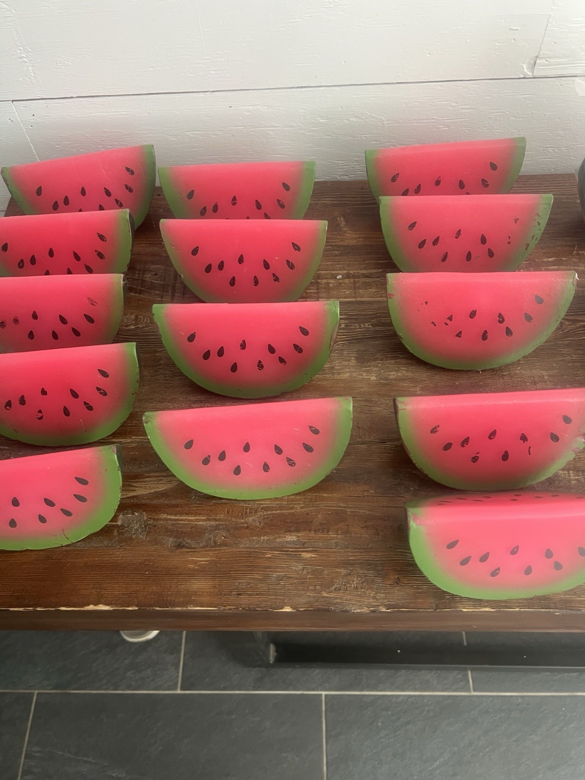 6- Pier One Imports Watermelon Light Glow Candle. Battery Operated. Rare!