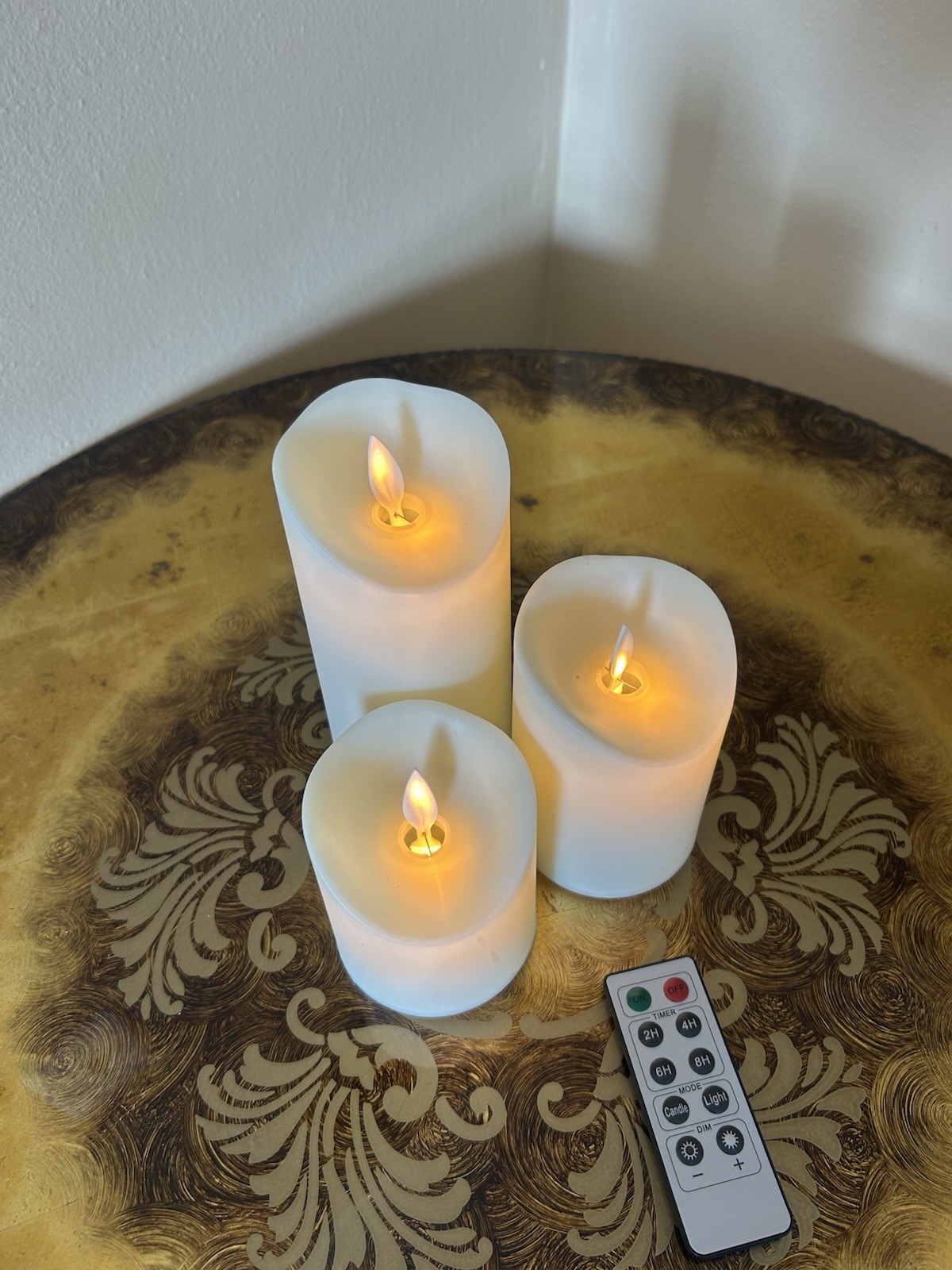 Flameless Candles Flickering 3D Moving Flame, Last 1000+ Hours Battery Set Of 3
