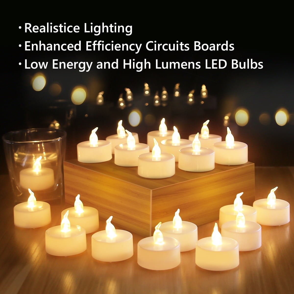 Flameless LED Tealight Candles Votive Candle Battery Operated Fake Tea Lights