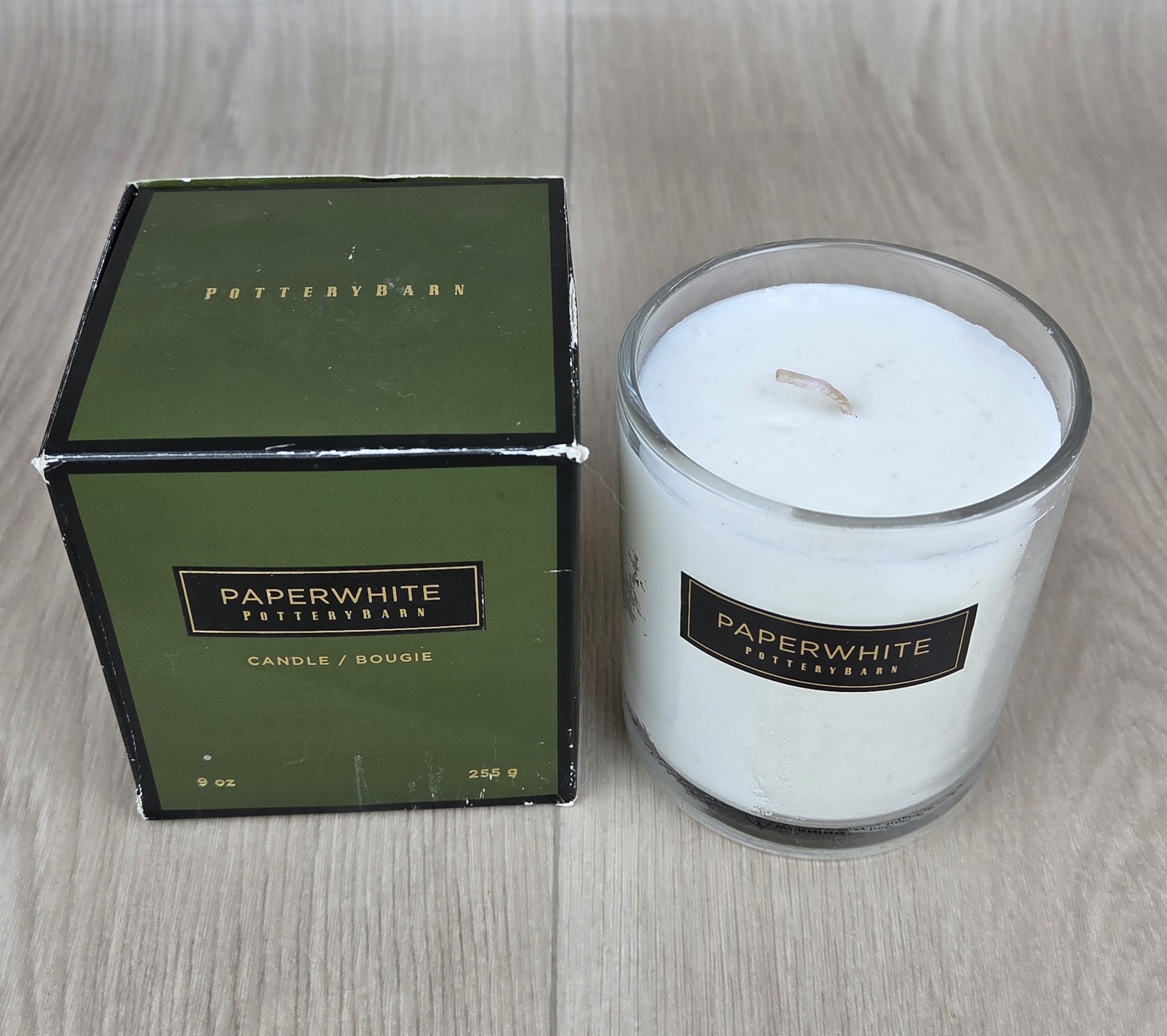 Pottery Barn Paperwhite Candle 9 Oz 40Hrs Classic Discontinued Unburned