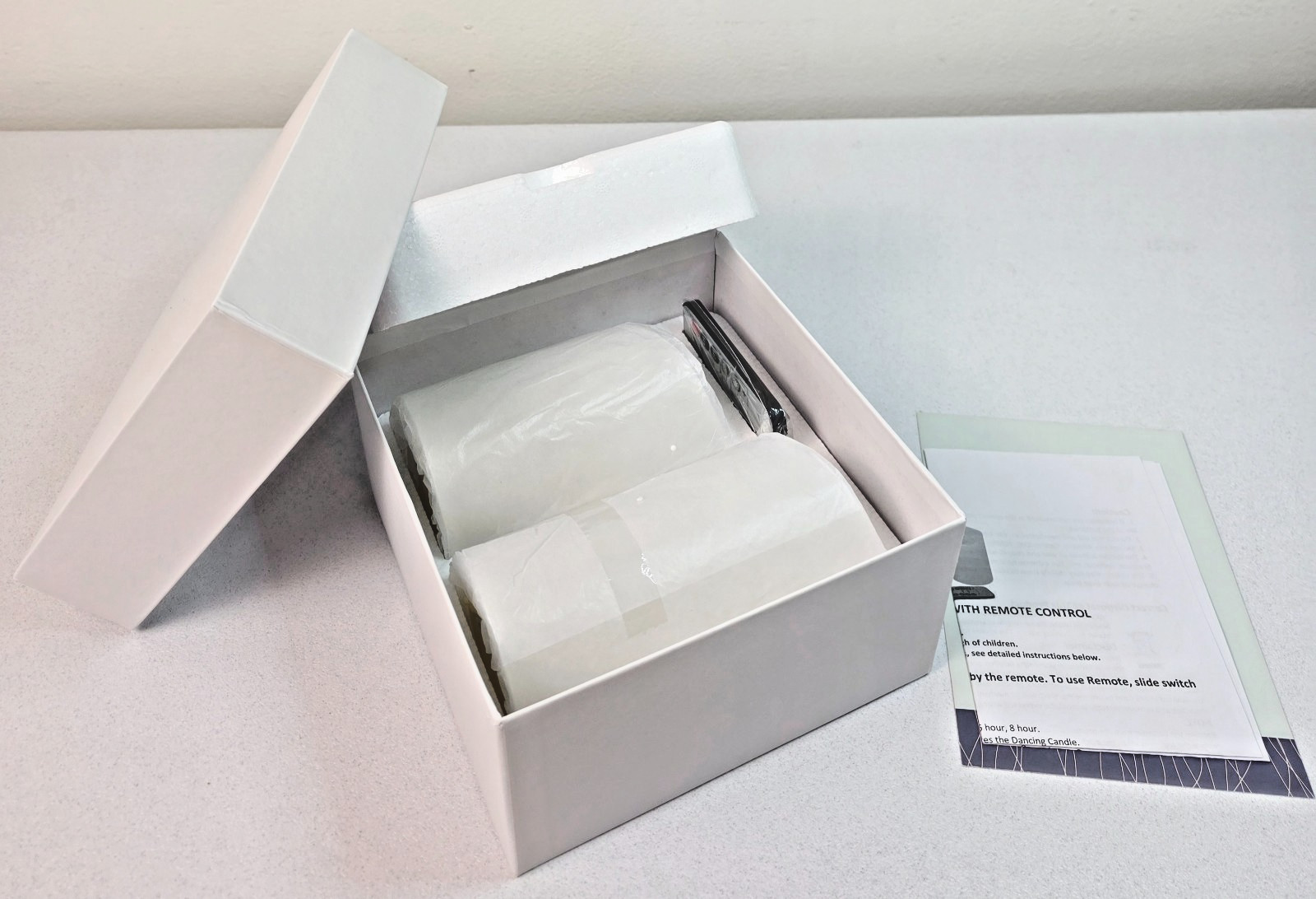 UNMATCHED Real Wax Flameless LED Pillar Candle 2-Piece Set w/Remote New In Box