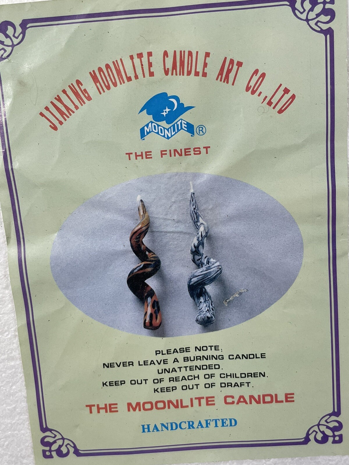 The Moonlite Candle by Jiaxing Moonlite Candle Art Co Brand New Tie Dyed *READ*