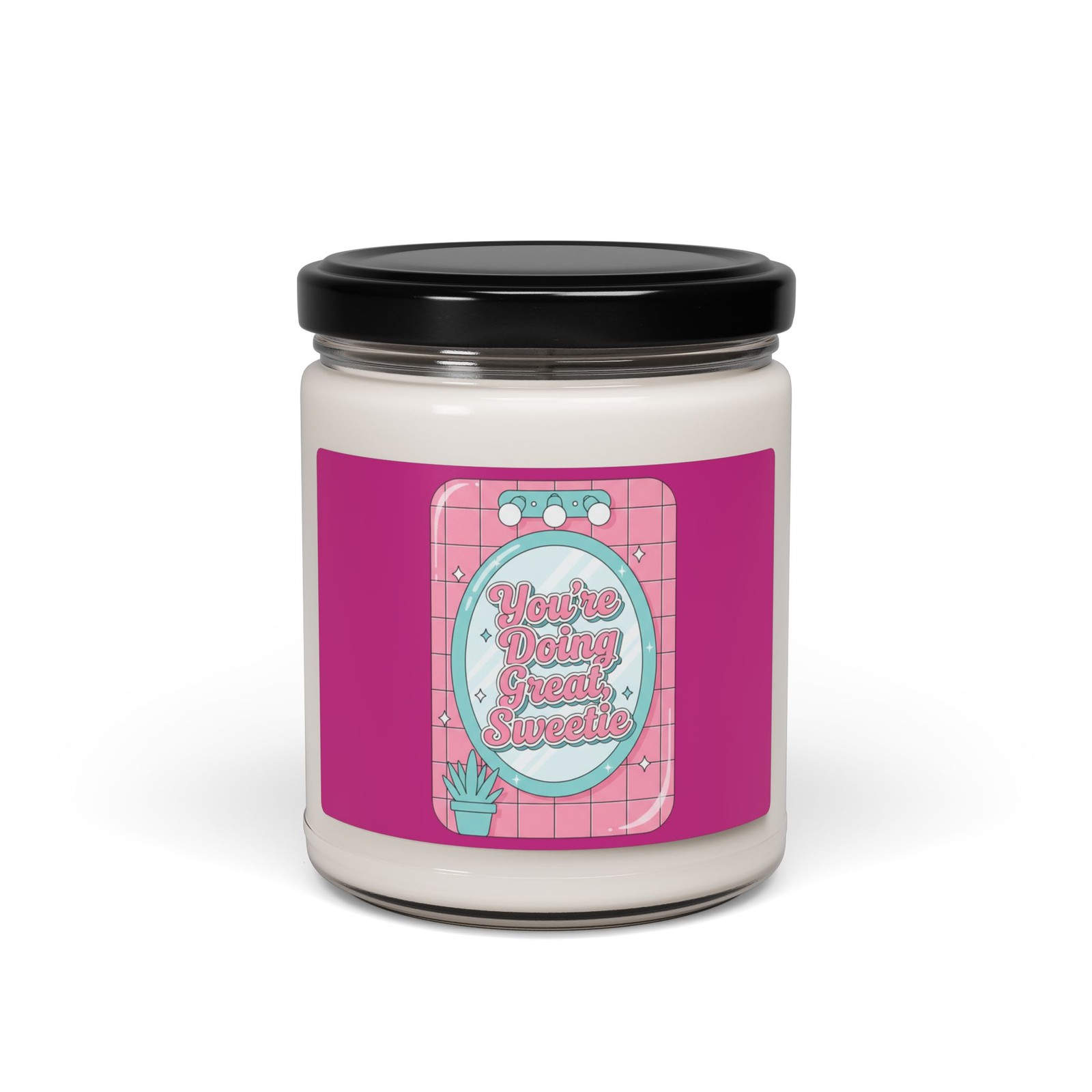 Pink Tile Retro Bathroom Candle | pastel retro, kitsch decor