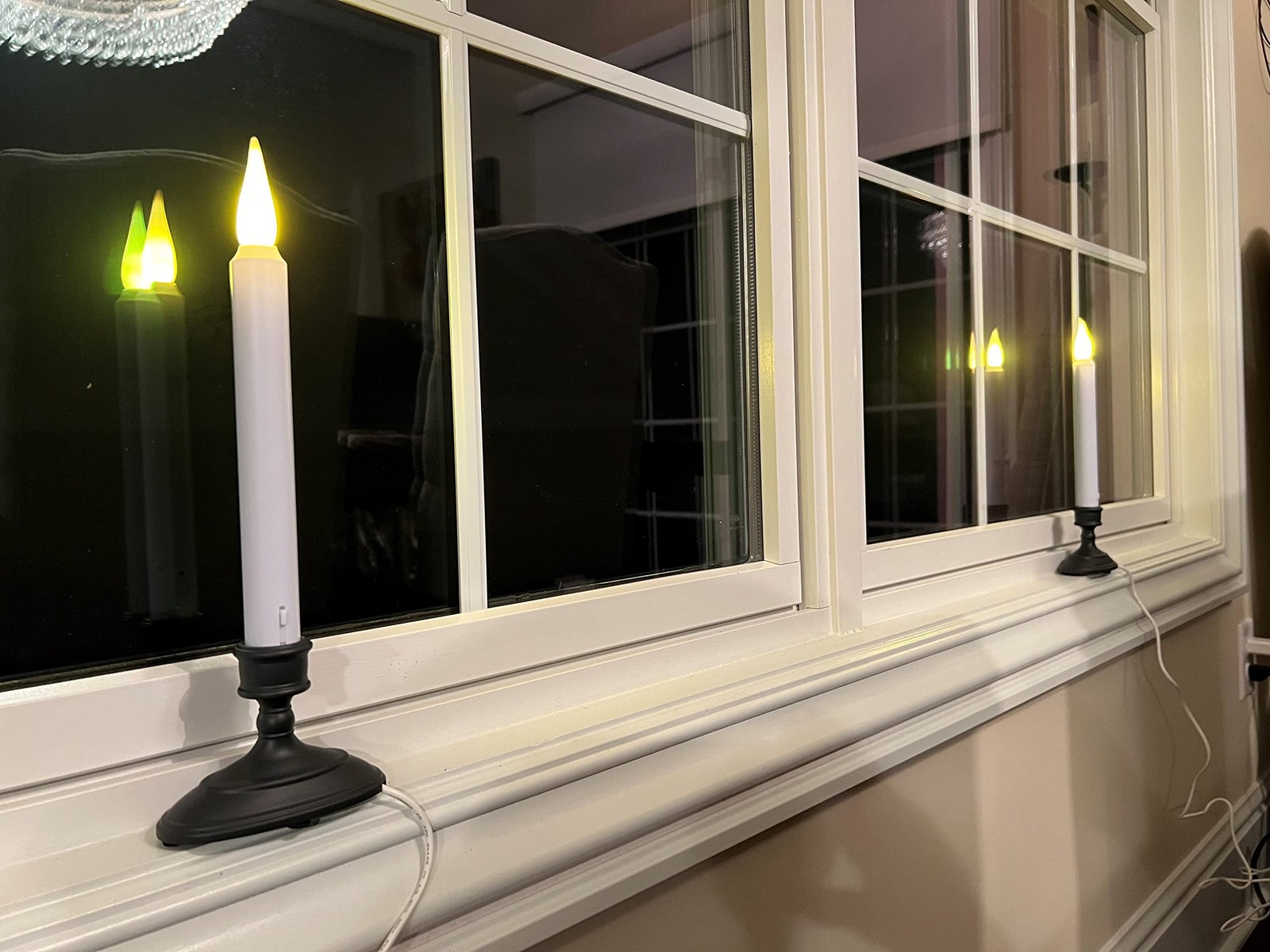 2 PCS LED Electric Window Candle Sensor Dusk To Dawn USB Antique Bronze Base