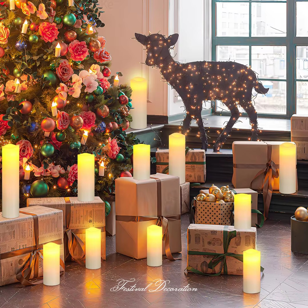 9-180Pcs LED Candles with Flickering Flameless Candles Battery Operated Pillar C