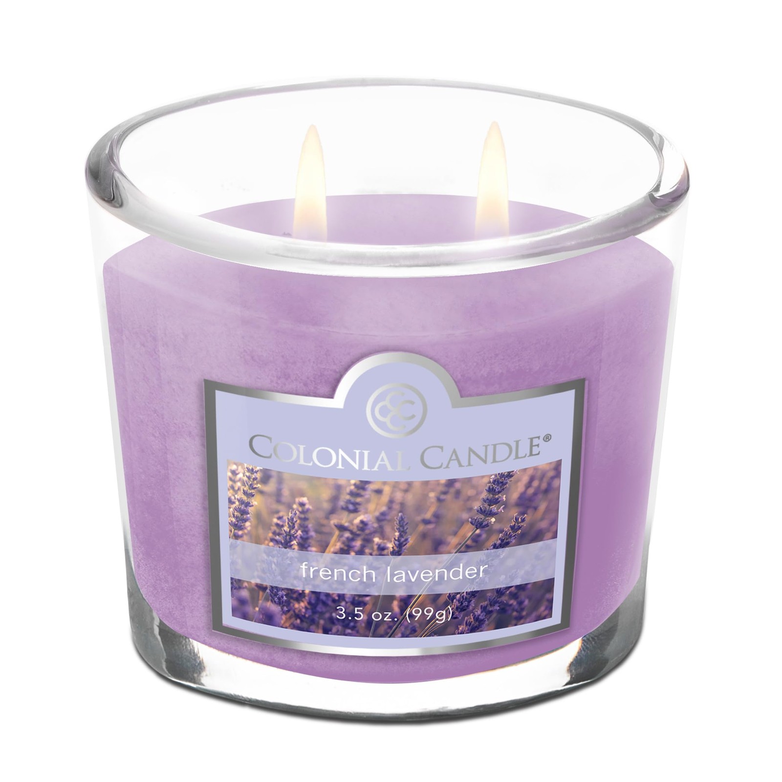 French Lavender Scented Jar Candle, 2 Wick, 3.5 oz, Mottled Wax