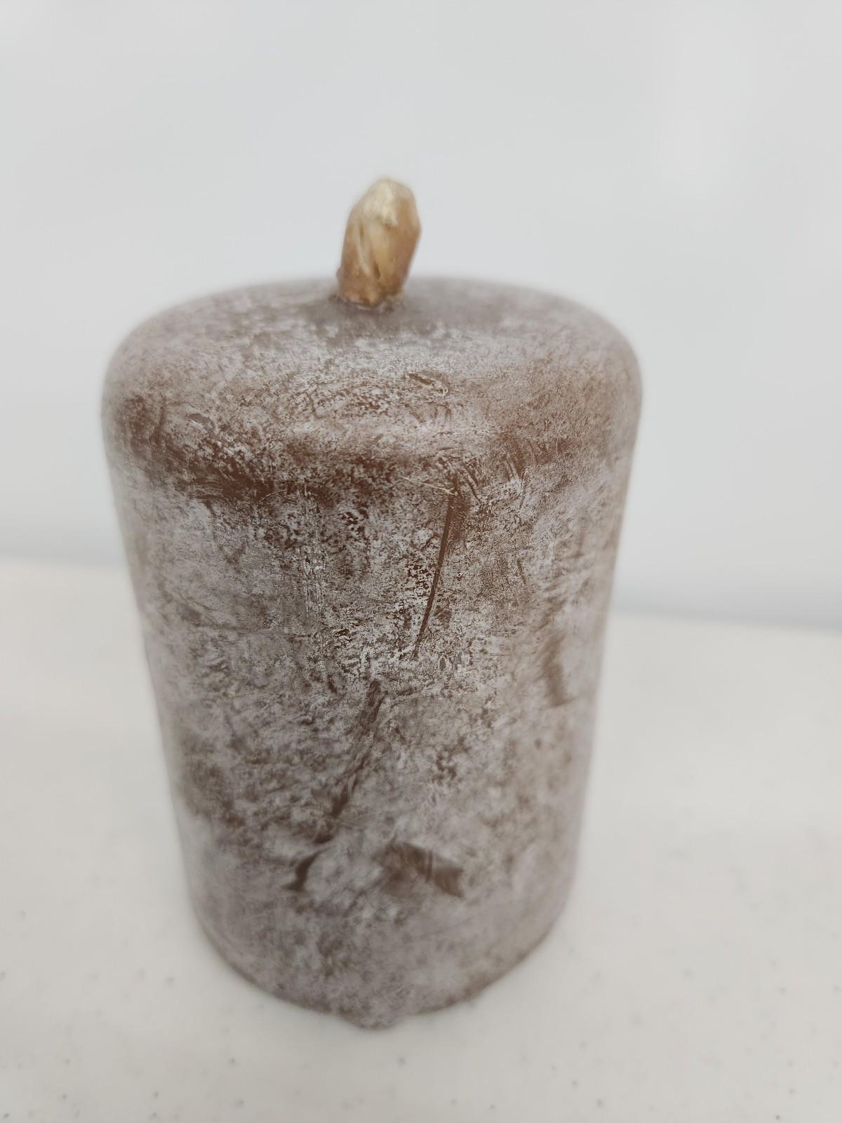 Pure Beeswax Pillar Candle 4in Tall 2.5in Diameter Natural Brown Unscented