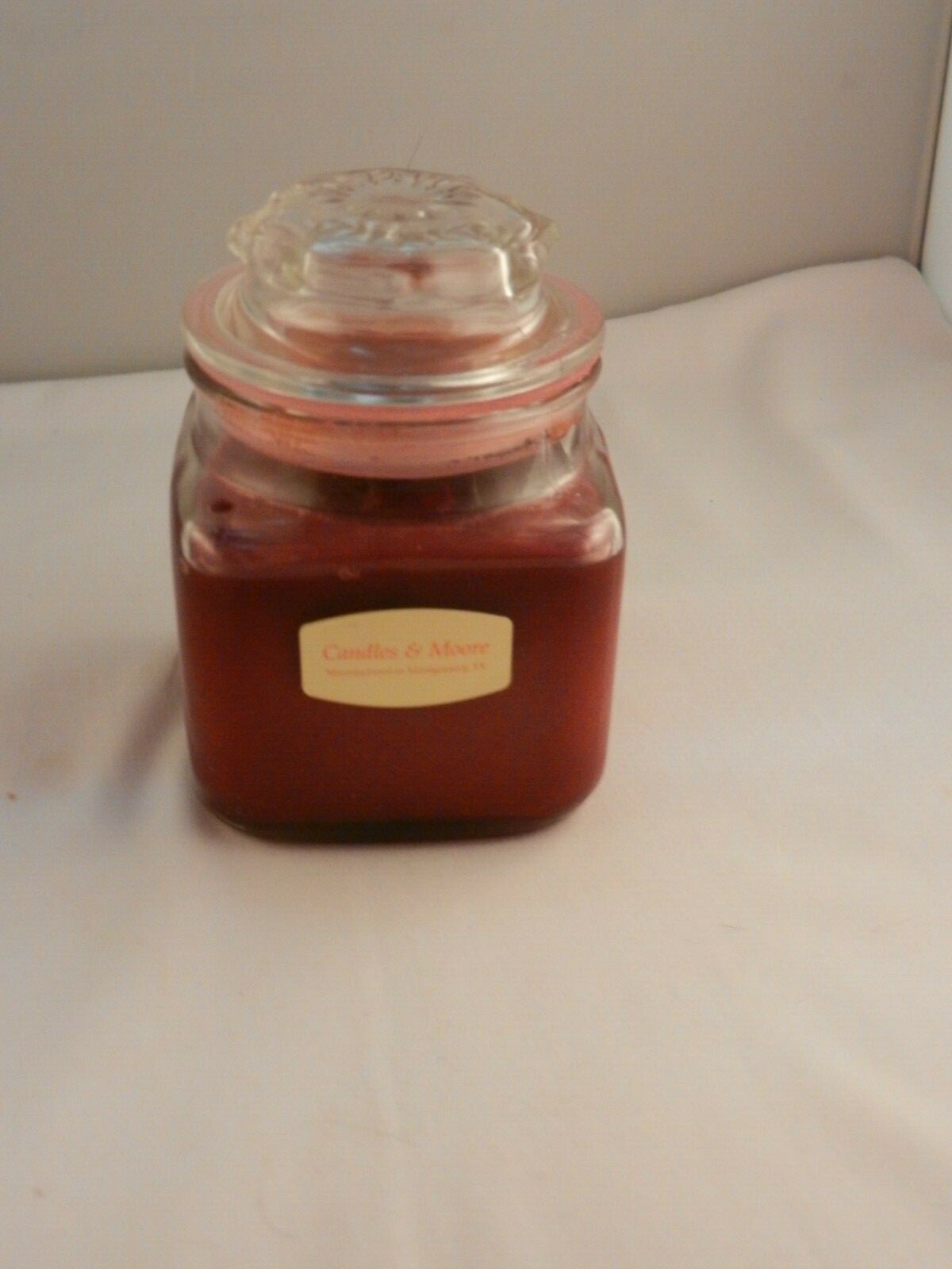 CANDLES & MORE SCENTED POMEGRANATE CANDLE IN JAR “NEW” 4 1/2″