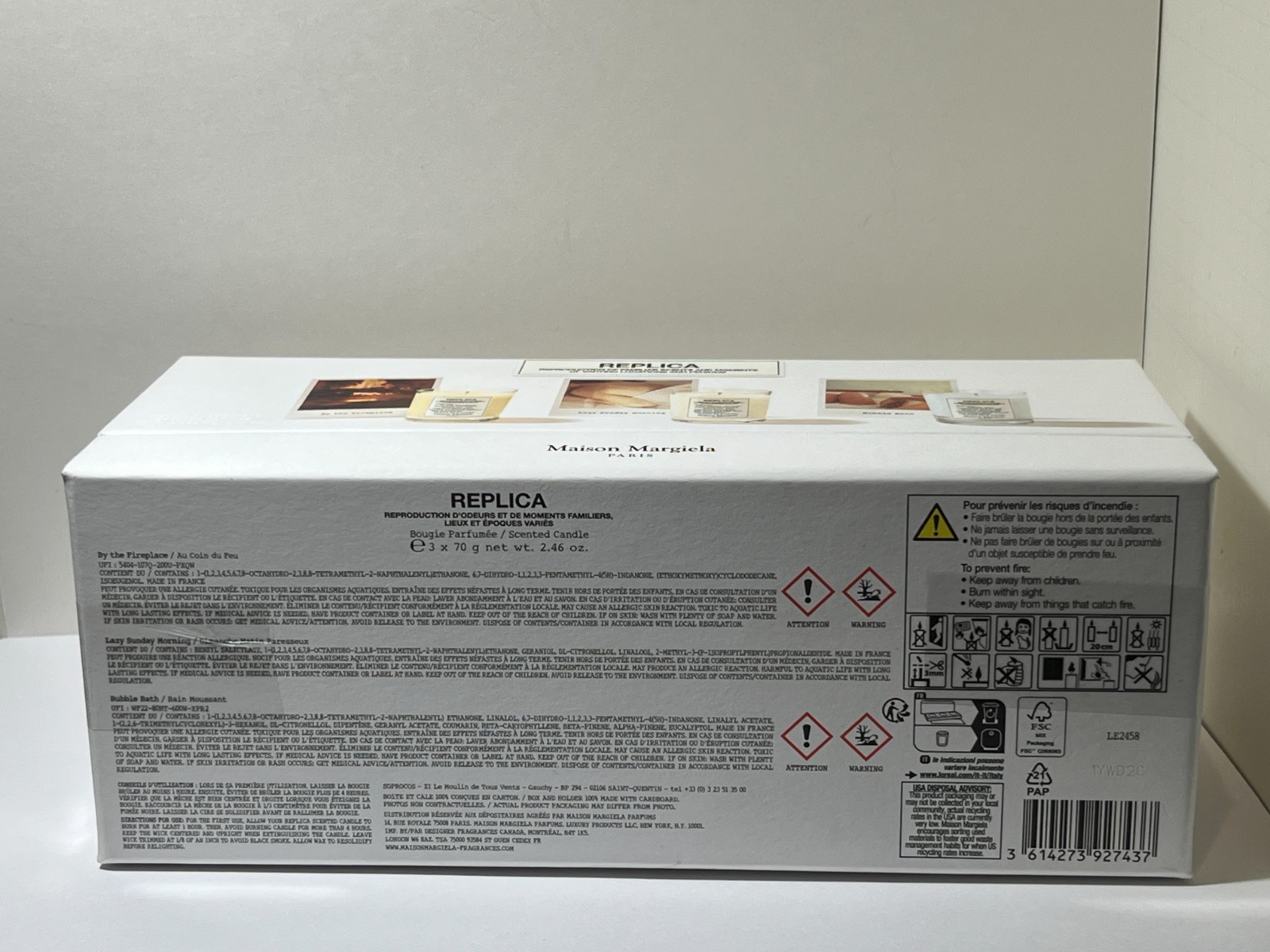Maison Margiela REPLICA Candle Trio Set 3 x 2.46 oz Fireplace Lazy Sunday Bubble
