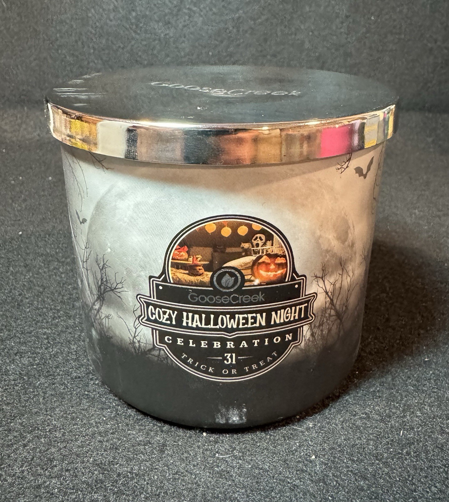 Goose Creek (1) COZY HALLOWEEN NIGHT 3 Wick Jar Candle Fall, Autumn Halloween