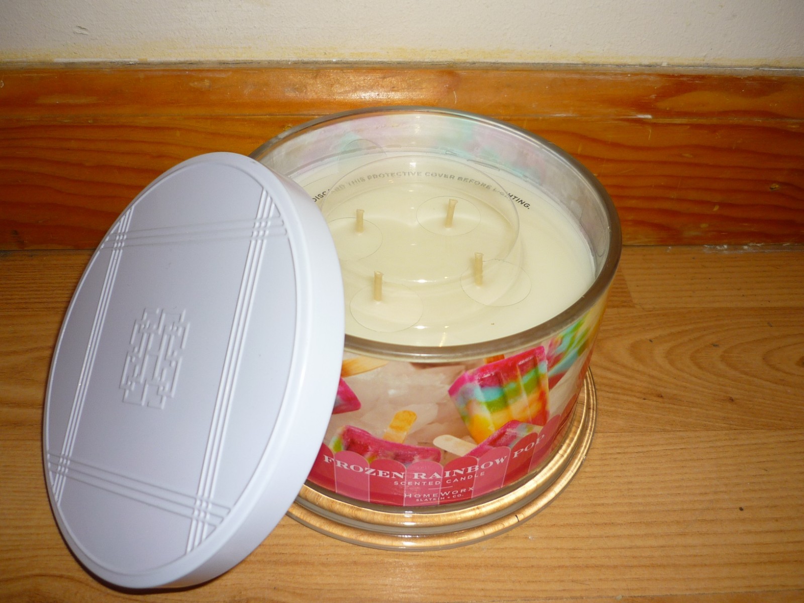 LOT OF 2 NEW HOMEWORX BY SLATKIN & CO FROZEN RAINBOW POP 4-WICK CANDLE 18 OZ