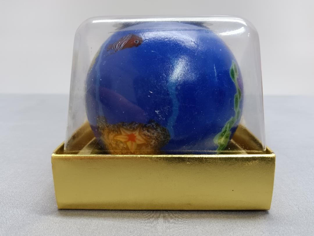 San Francisco Candle Co. Ocean Fish Starfish Multi Color Round Ball Candle New