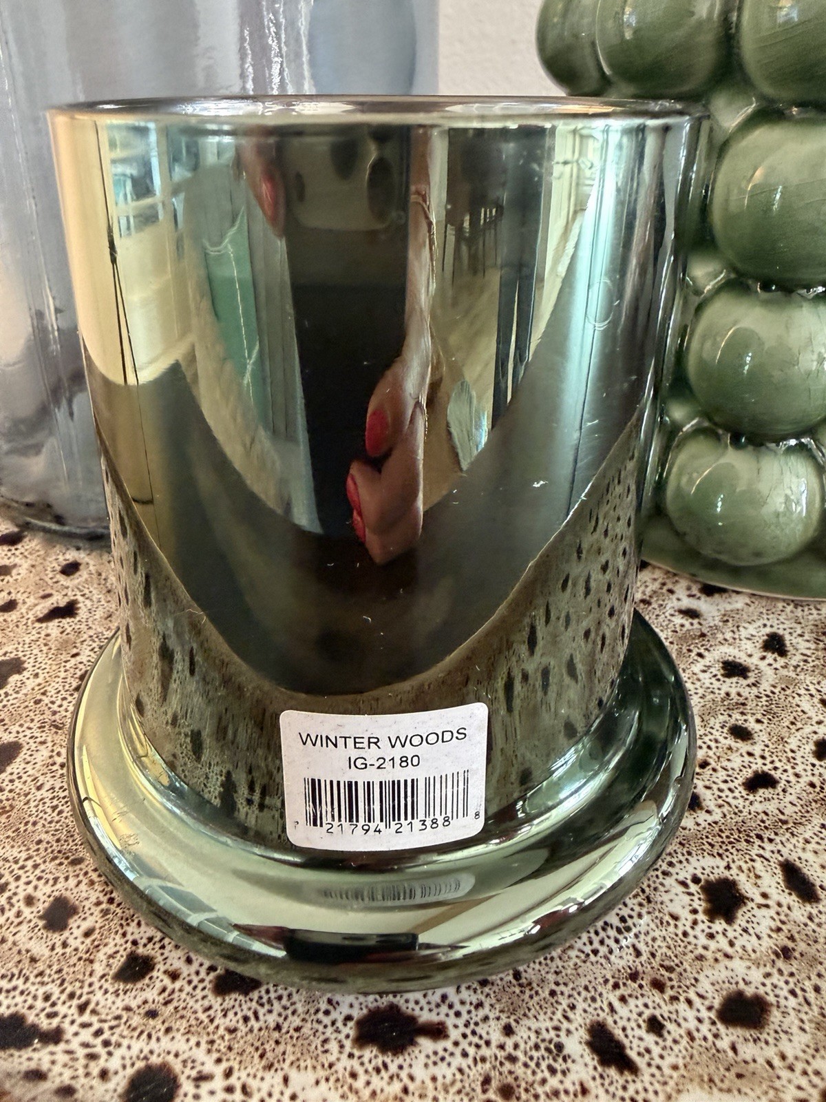 NEW Apothecary Guild Scented Candle Jar w/Glass Dome Cloche, Winter Woods