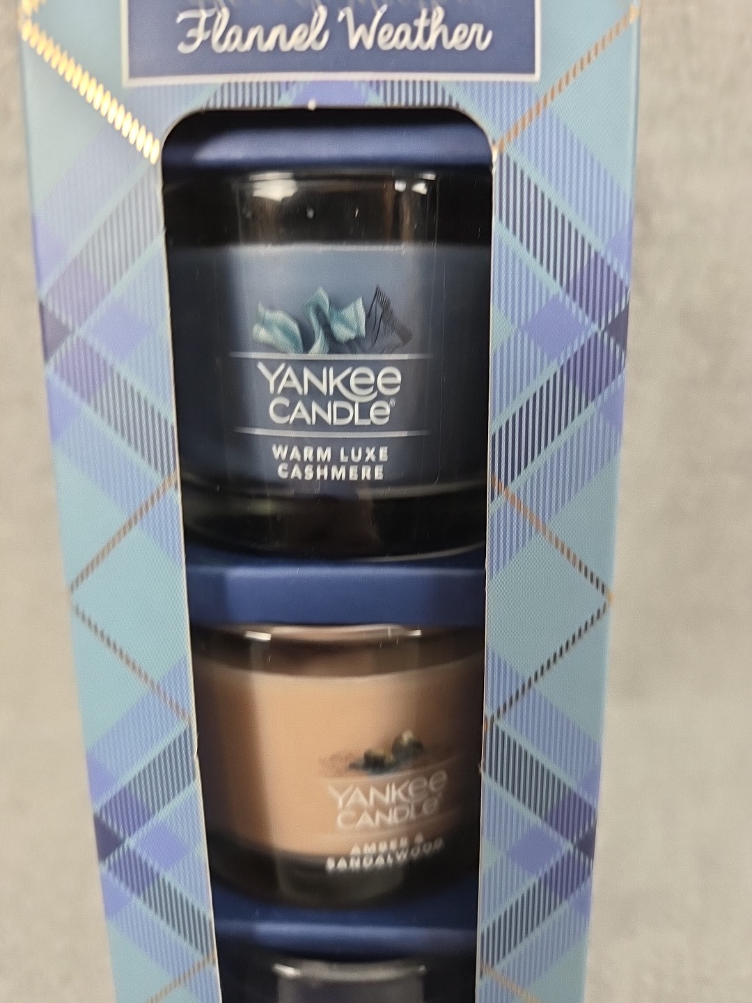 Yankee Candle Flannel Weather Set Three Each 1.3oz Scented Mini Candle Gift NEW