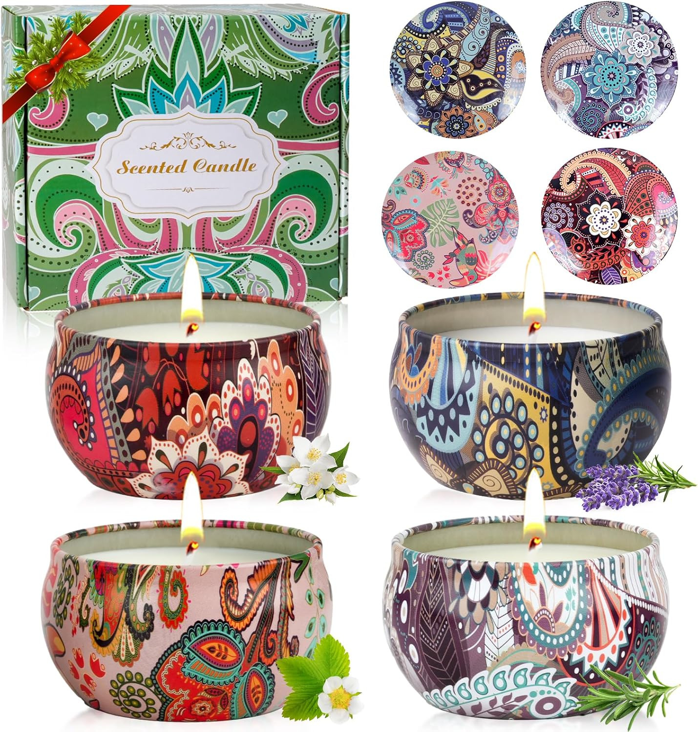 4 Pack Scented Candles Gifts for Women 10oz Home Scented Candles 100Hours Aromat