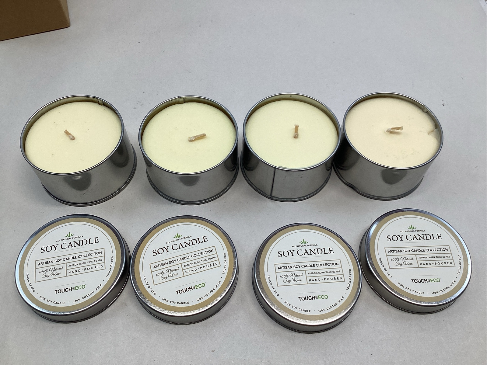 Touch of Eco Artisan Soy Hand Poured Candles Lot of 4