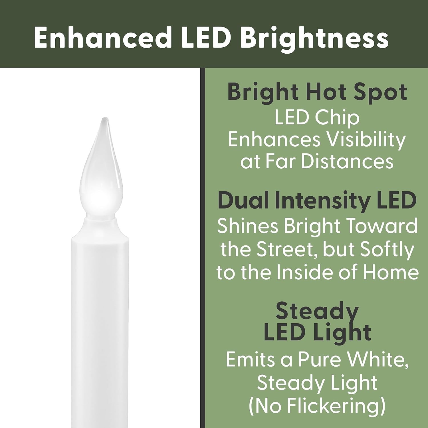 Bright LED Window Candles with Timer – Cordless & Stylish Pewter Finish – 4 Pack