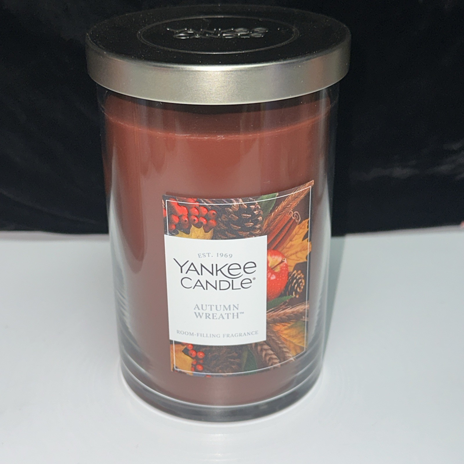 LOT OF 2-NEW-Yankee Candle AUTUMN WREATH Large 20oz- 2 WICK–NEW!