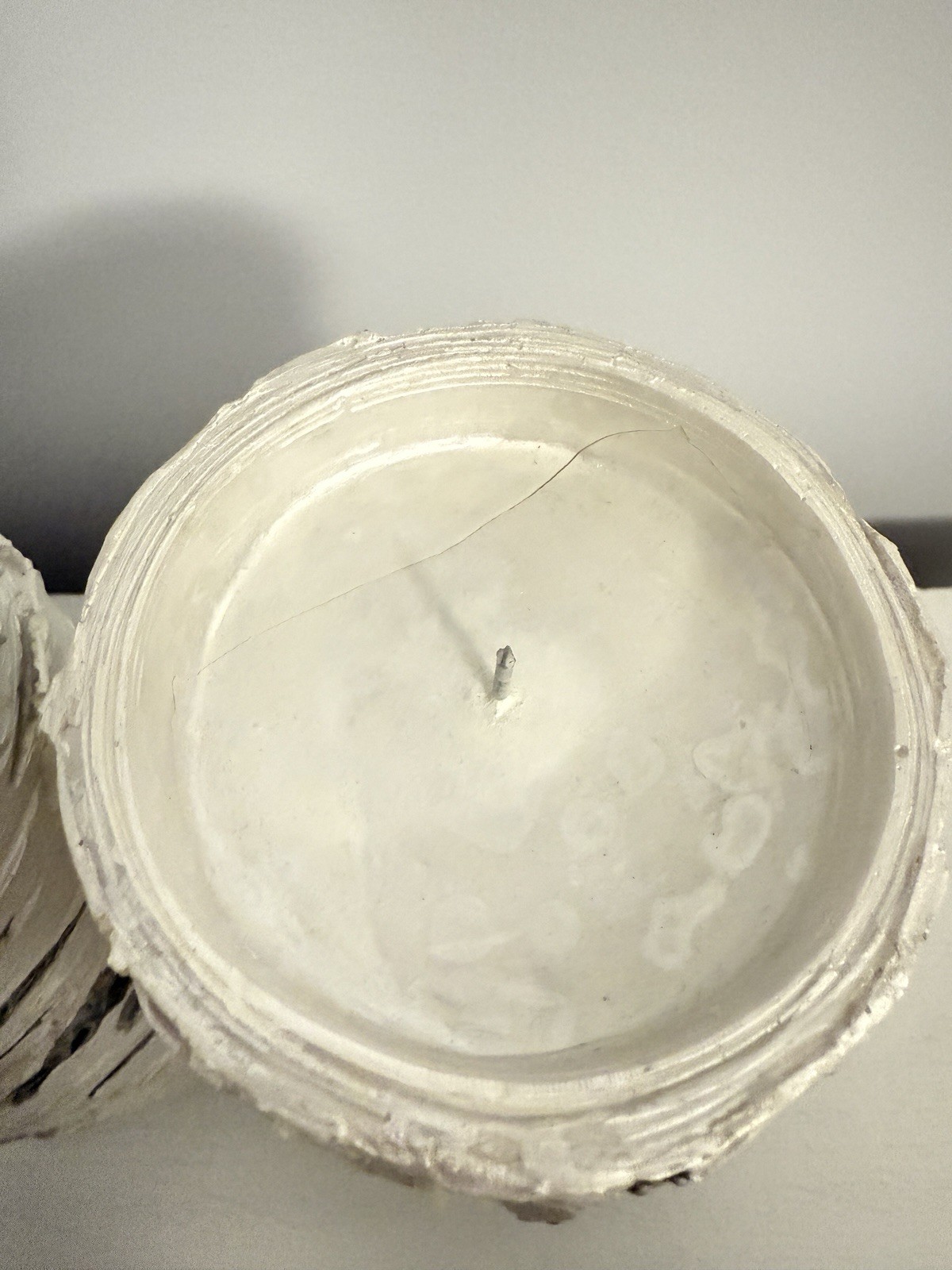 Faux Birch Bark Pillar Candles Set of 2 White Rustic Woodland Decor Farmhouse