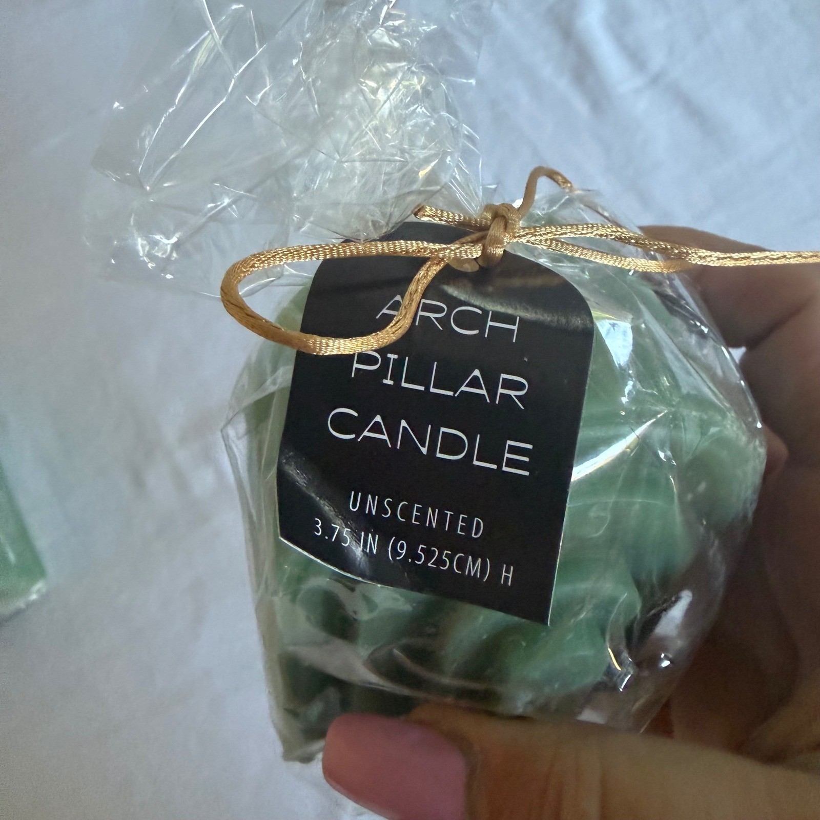 Threshold Lot Arch Pillar Candle Set of 2 and Set of 4 Napkin Rings Modern Decor