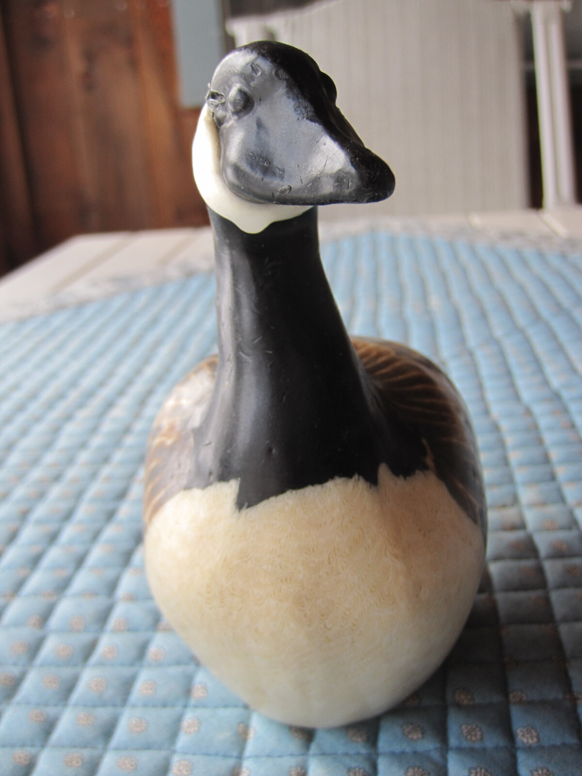 Wax carved candle Canada Goose figure, fall decor