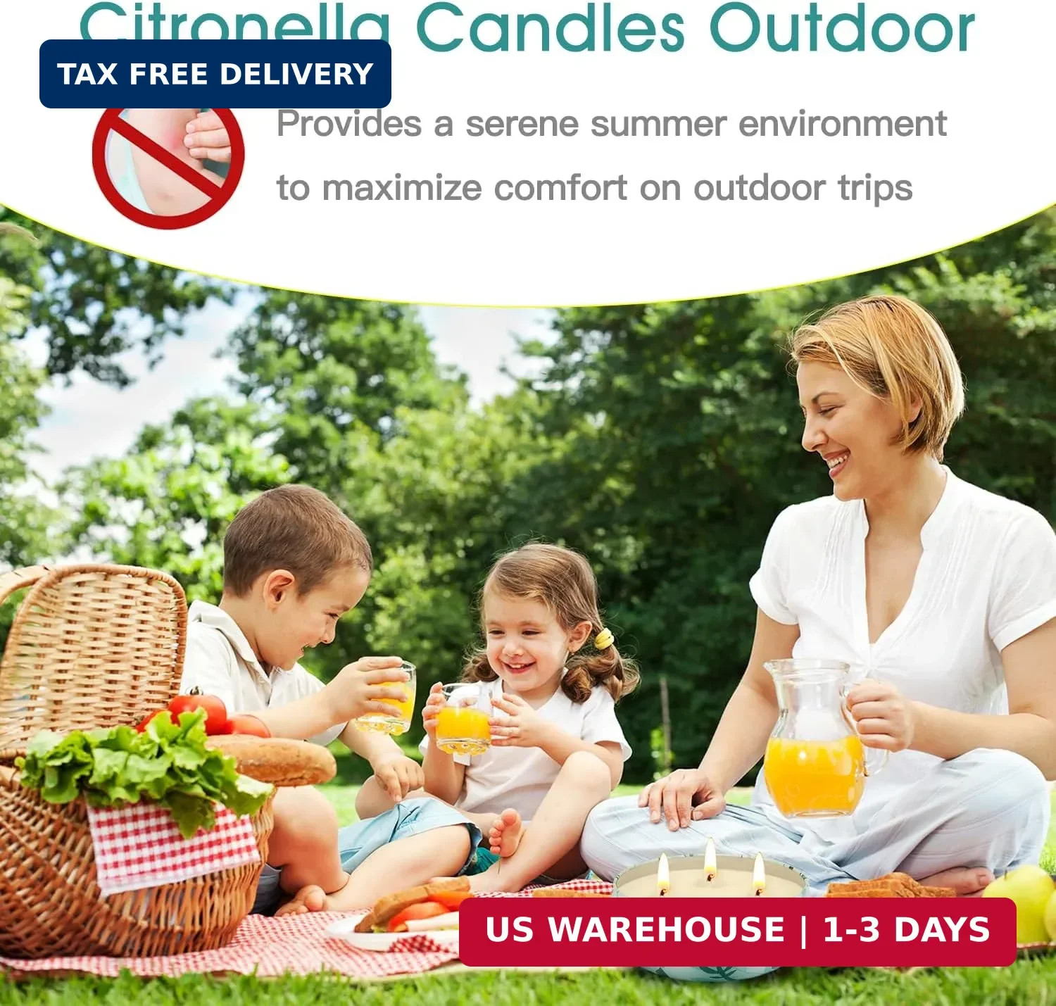 Citronella Candles Outdoor, Large Citronella Candle Outdoor for Patio, 3 Pack 12