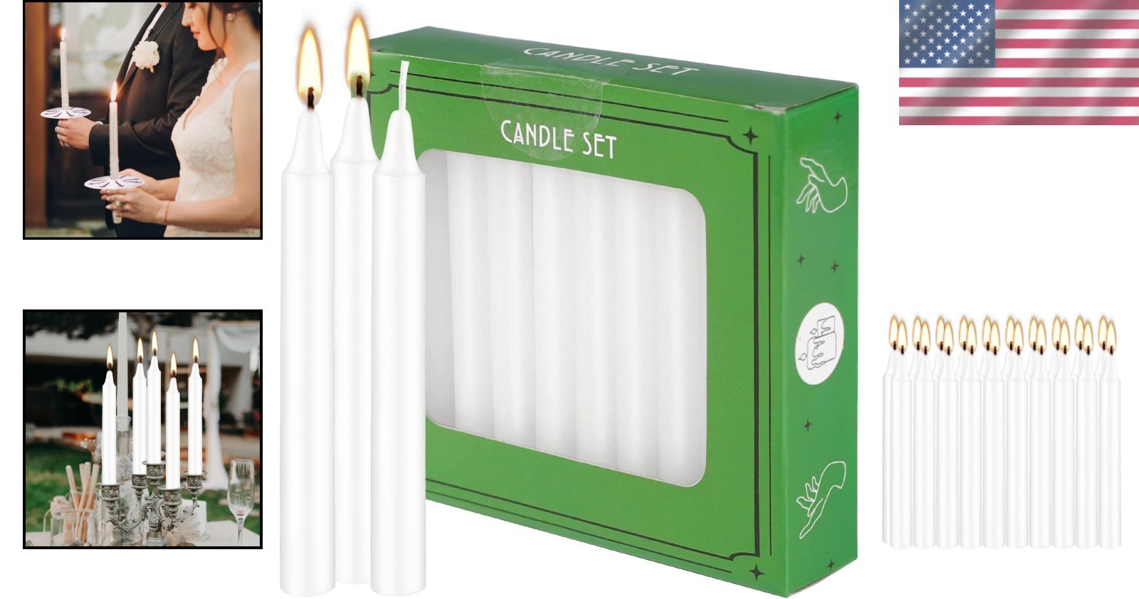 Elegant 4 Inch White Taper Candles – 40 Count for Weddings, Prayer & Home Decor