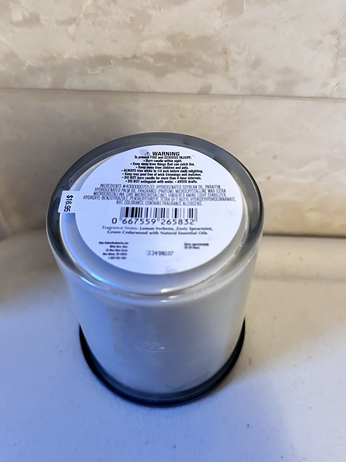 Bath & Body Works Lemongrass Candle Single Wick Scented Essential Oils NEW APR