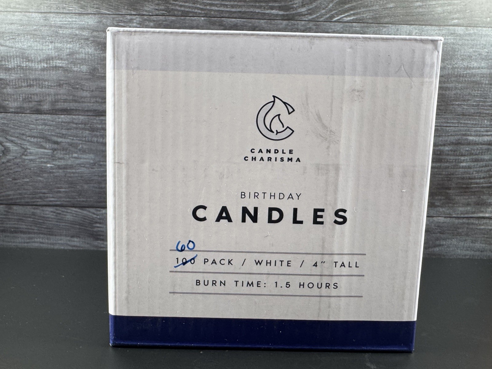 Candle Charisma Birthday Candles White Wax 60 Pack 4in 1.5hr Burn Time
