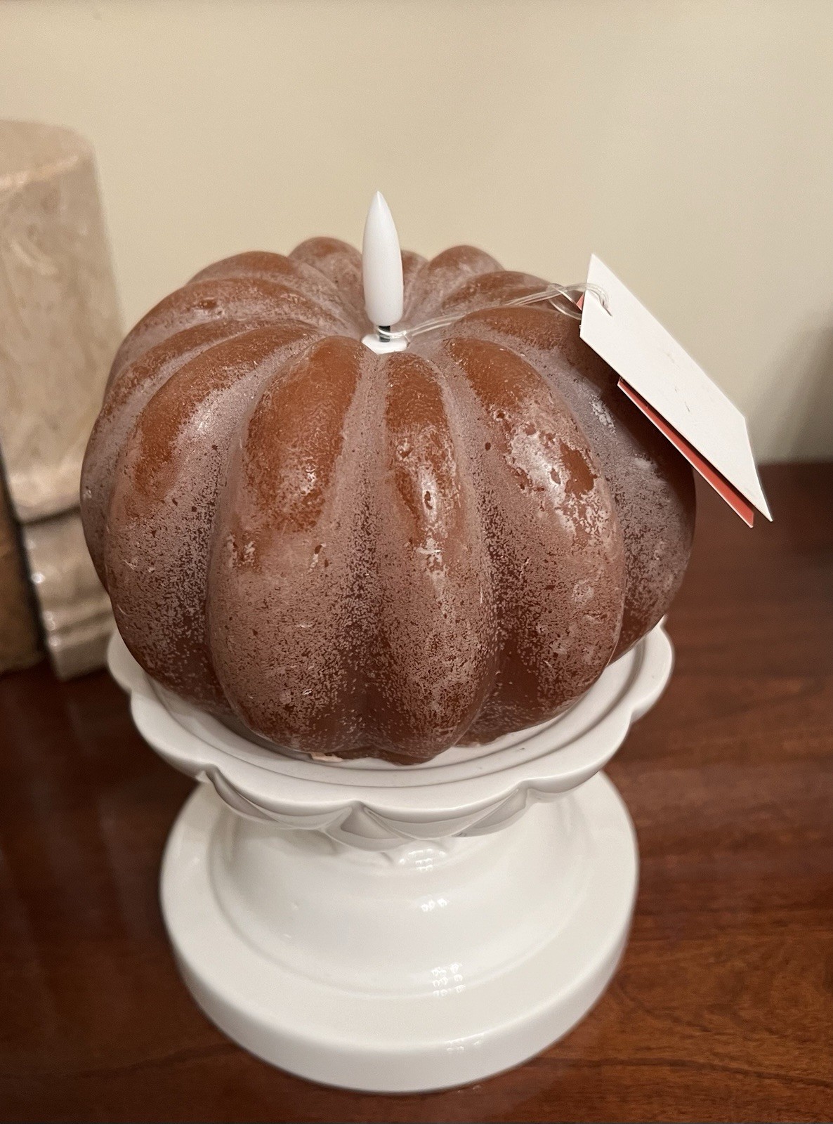 NEW Hobby Lobby Viral Brown LED Pumpkin Candle 2026 Collection stand Not Include