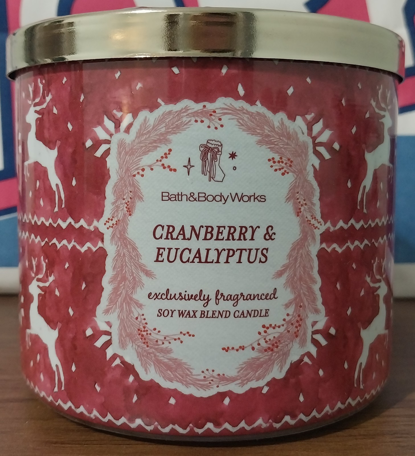 Bath & Body Works CRANBERRY & EUCALYPTUS Scented 3-Wick Candle – 14.5 oz