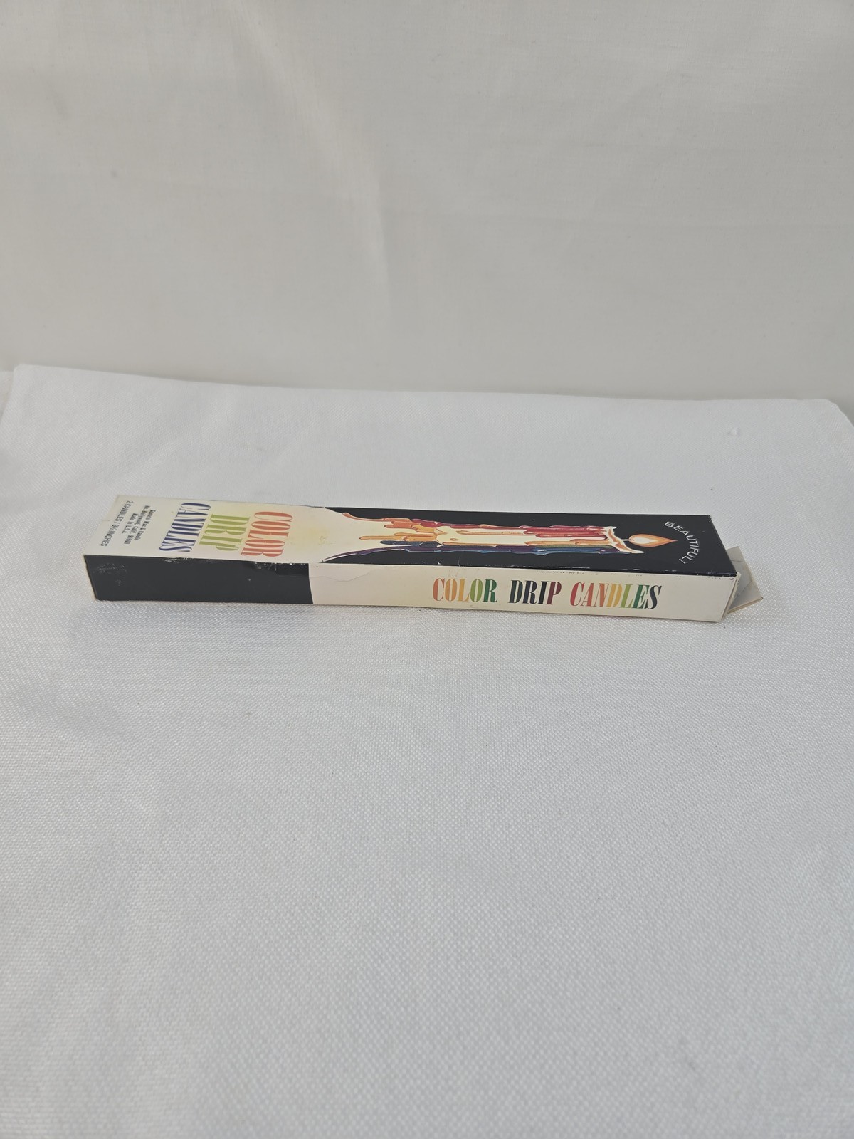 Vintage General Wax & Candle Color Drip Taper Candles 9.5″ Rainbow Ombre Pair
