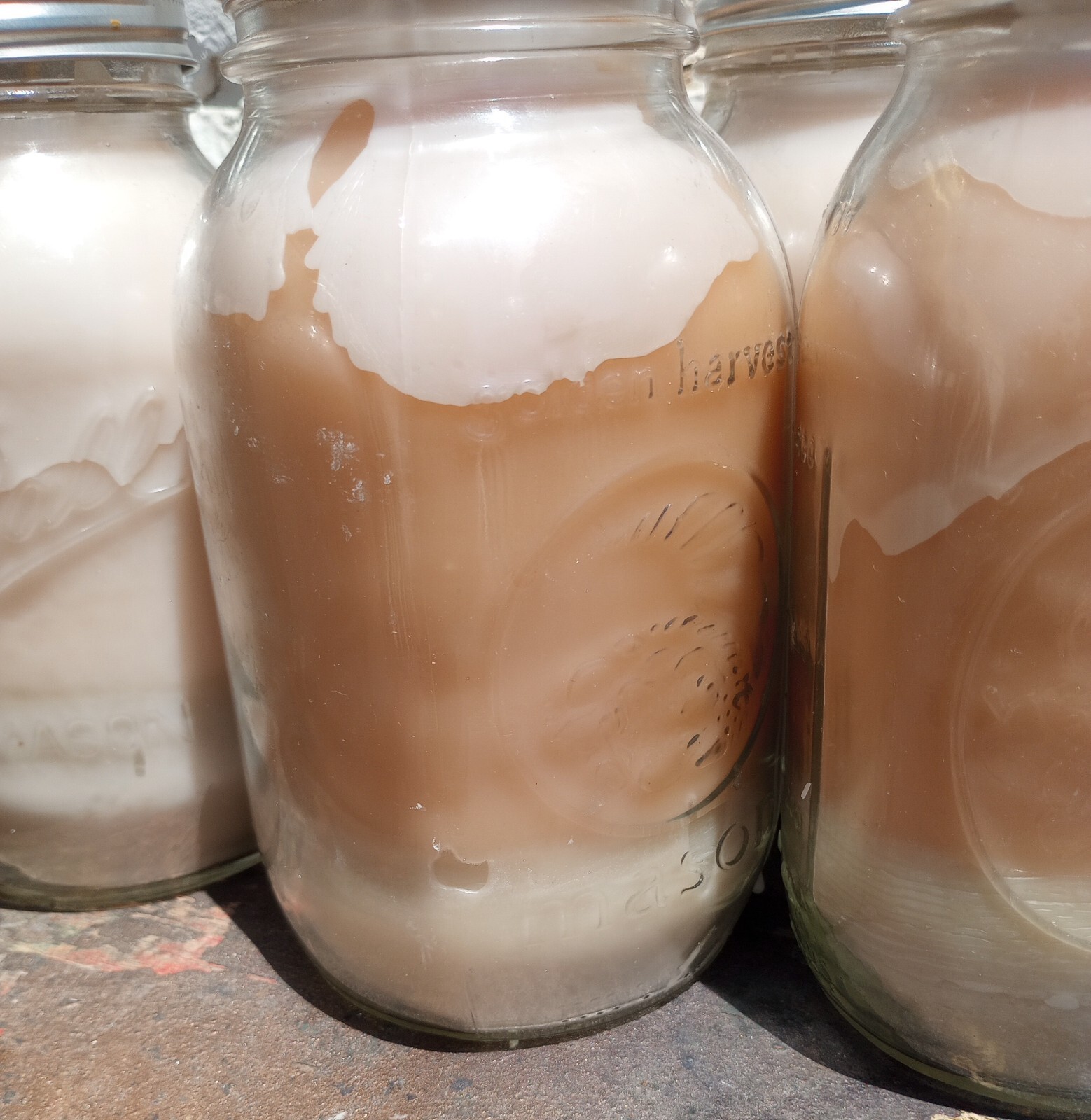 CALICO WAX CANDLES IN BALL QUART JARS–DOUBLE HEMP WICK–UPCYCLABLE & CUSTOMIZABLE