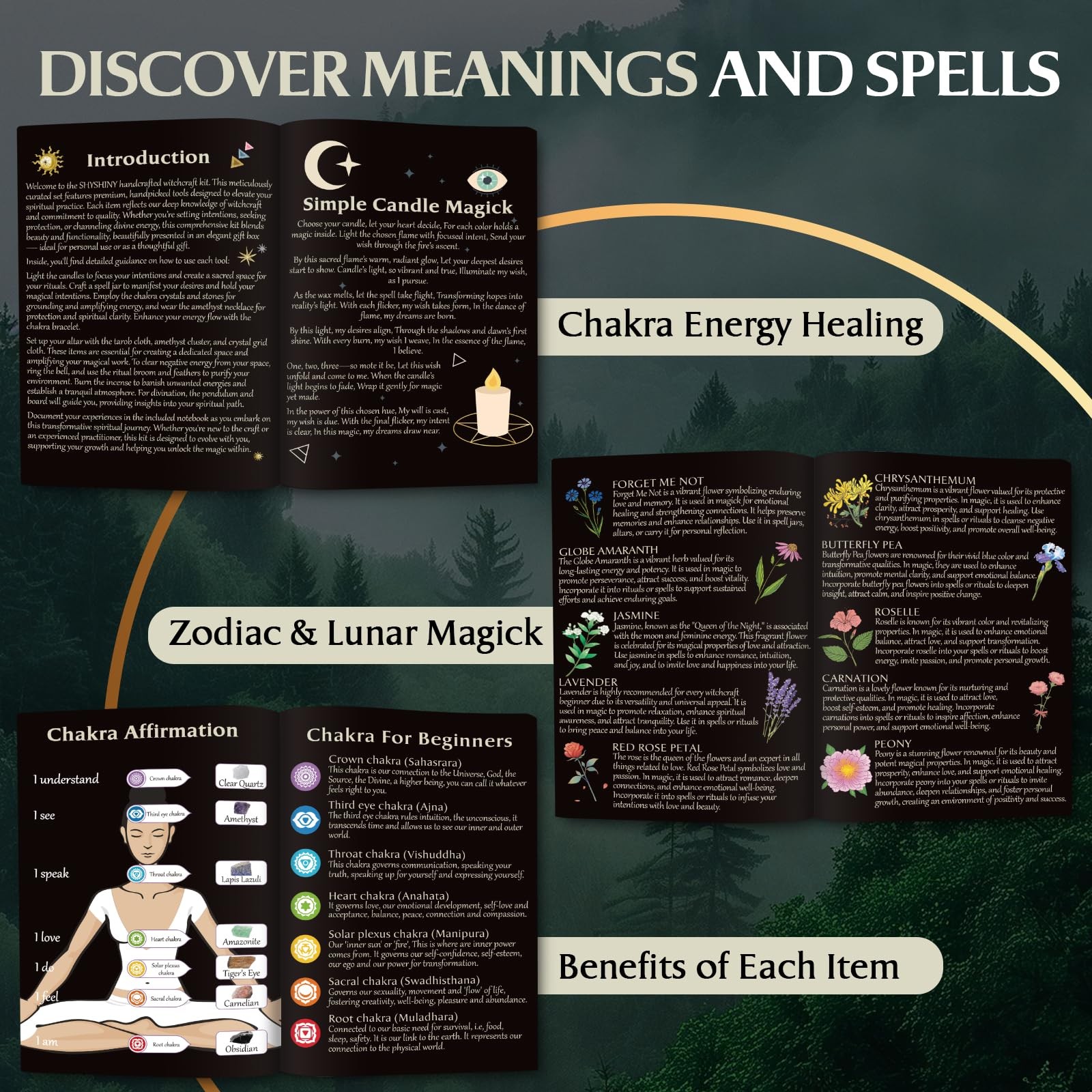 Witchcraft Kit: 150 Wiccan Supplies – Herbs, Crystals, Candles, Altar Tools
