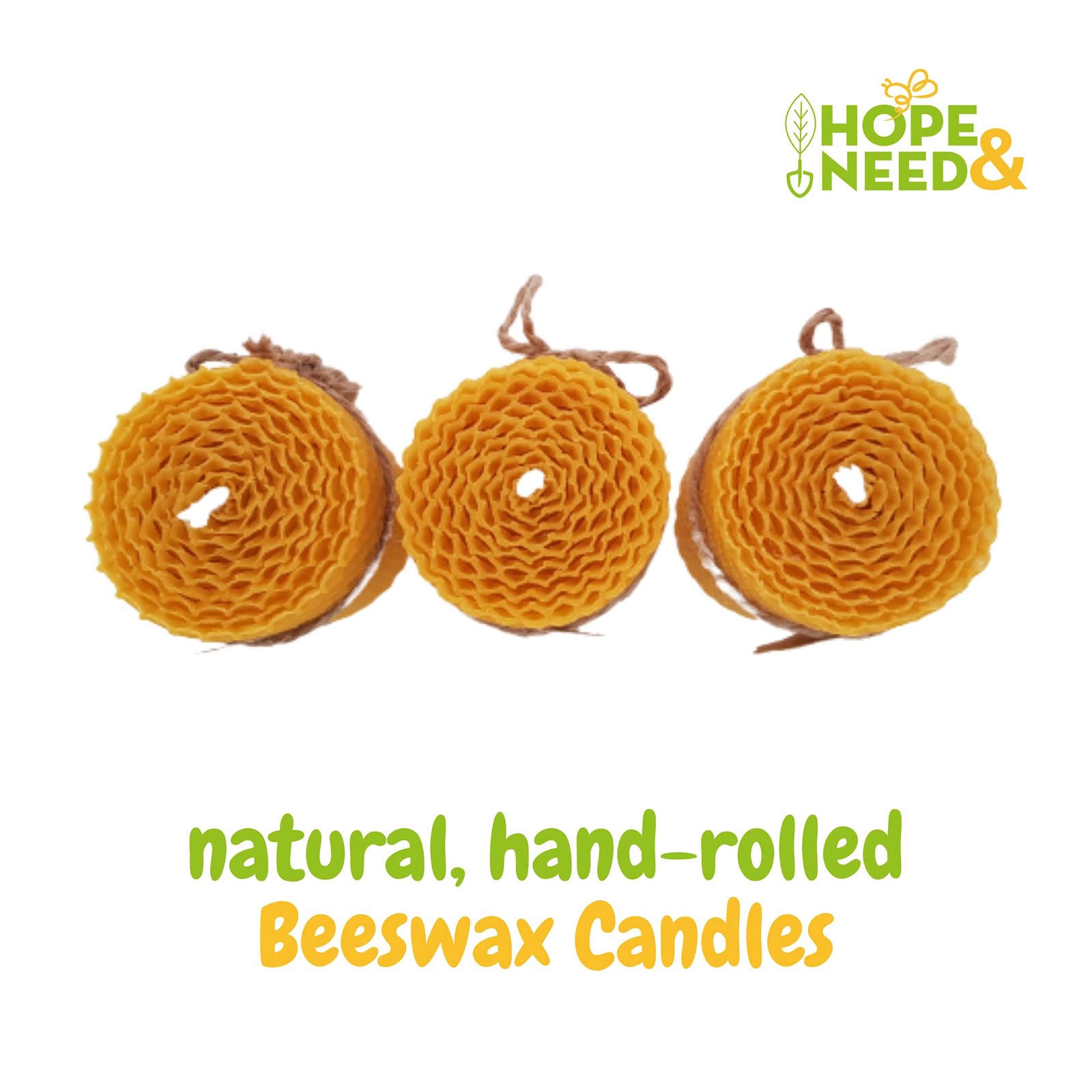Beeswax Pillar Candles- Small Size 3 Pieces (2.8 inches x 2 inches)0 Pure …