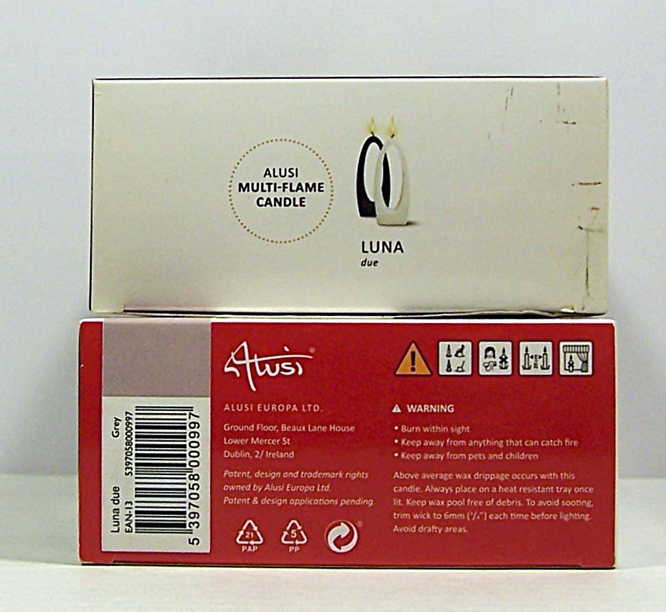 Alusi Candles LUNA Gray Unscented Modern Avant-garde Decor Canada NEW 4 LOT